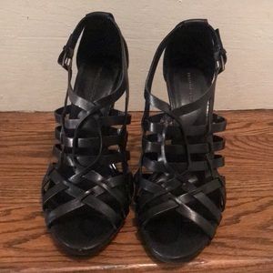 Franco Fortini Black Stappy Heels